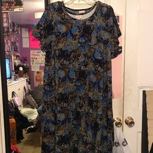 Blue & Gold Floral Dress